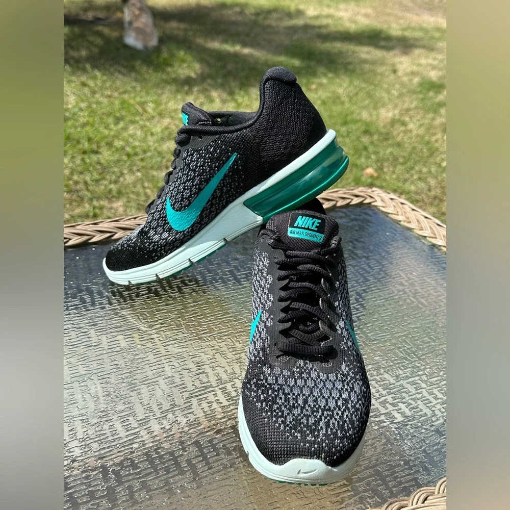 Nike Air Max Black & Teal Running Shoes, Air Max Sequent 2, excellent condition - Picture 13 of 15